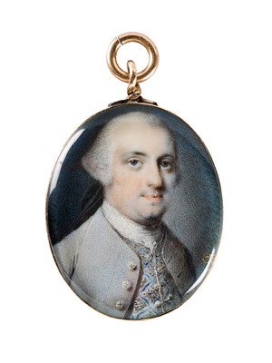 Lot 356 - A PORTRAIT MINIATURE OF A GENTLEMAN BY THOMAS FRYE (1710-1762), CIRCA 1760