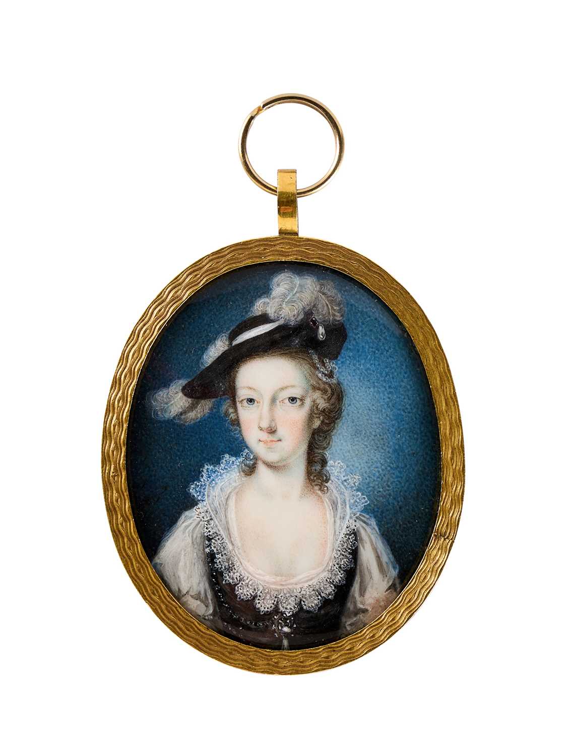 Lot 350 - A PORTRAIT MINIATURE OF LADY GOWER NEE ELIZABETH FAZAKERLEY BY GERVASE SPENCER (CIRCA 1715-1763), DATED 1745