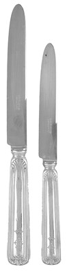 Lot 363 - A SET OF ITALIAN SILVER-HANDLED KNIVES