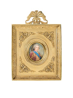 Lot 372 - A PORTRAIT MINIATURE OF LOUIS FERDINAND, DAUPHIN OF FRANCE (1729-1765) BY JEAN DANIEL WELPER (FRENCH 1729-1780), CIRCA 1760