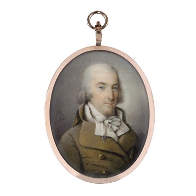 Lot 370 - A PORTRAIT MINIATURE OF A GENTLEMAN BY JOHN BOGLE (1746-1803), DATED 1795