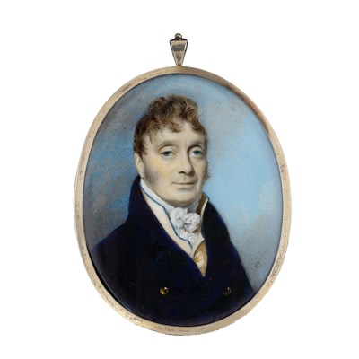 Lot 395 - A PORTRAIT MINIATURE OF A GENTLEMAN BY GEORGE ENGLEHEART (1750-1829), CIRCA 1805