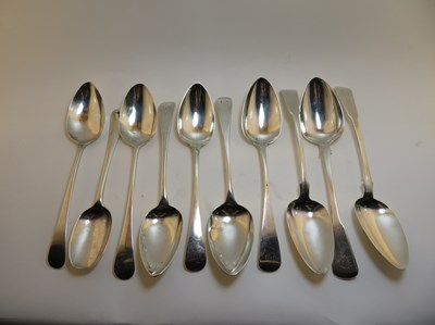 Lot 367 - TEN GEORGIAN SILVER TABLESPOONS