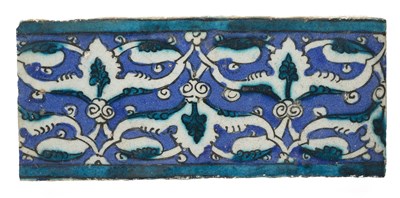 Lot 114 - A DAMASCUS BORDER TILE, OTTOMAN SYRIA, CIRCA 1600
