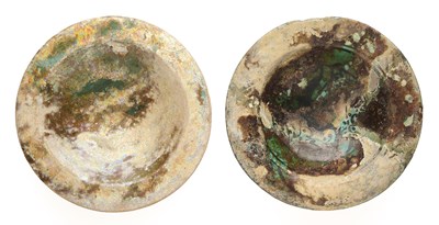 Lot 93 - TWO SMALL RAQQA TURQUOISE GLAZE BOWLS, NORTHERN SYRIA, 13TH CENTURY