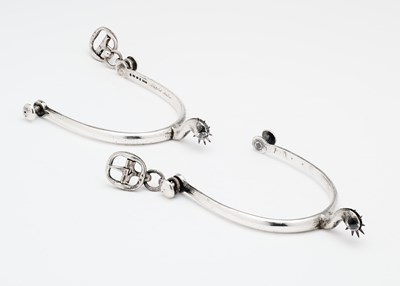 Lot 63 - A PAIR OF VICTORIAN SILVER SPURS, T. & J. BRAGG, BIRMINGHAM, 1882