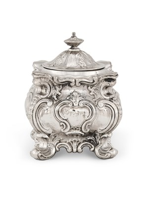 Lot 243 - A VICTORIAN SILVER TEA CADDY, HAWKSWORTH, EYRE & CO., SHEFFIELD, 1844