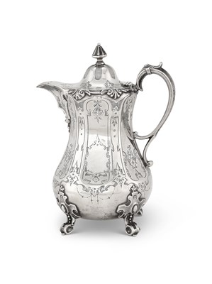 Lot 241 - A VICTORIAN SILVER COVERED JUG, THOMAS SMILY, LONDON, 1863