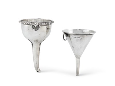 Lot 248 - A GEORGE IV SILVER WINE FUNNEL, EMES & BARNARD, LONDON, 1828
