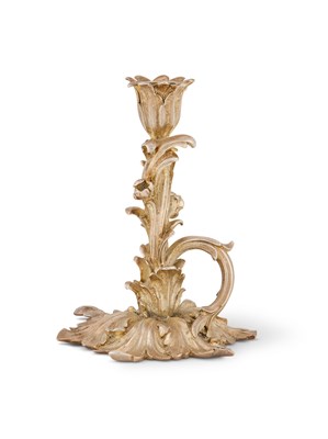 Lot 244 - A VICTORIAN SILVER-GILT TAPERSTICK, EDWARD BARNARD & SONS, LONDON, 1841