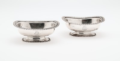 Lot 153 - A PAIR OF GEORGE IV SILVER SALT CELLARS, RICHARD PEARCE, LONDON, 1823