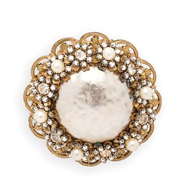 Lot 388 - MIRIAM HASKELL: IMITATION PEARL AND PASTE BROOCH, 1950s