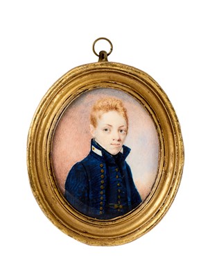 Lot 392 - A PORTRAIT MINIATURE OF A ROYAL NAVY MIDSHIPMAN, MANNER OF HENRY JACOB BURCH (B.1763), CIRCA 1800-1820