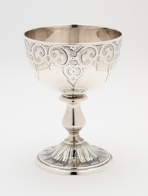 Lot 143 - A VICTORIAN SILVER SMALL CHALICE OR FOOTED CUP, EDWARD BARNARD & SONS, LONDON, 1854