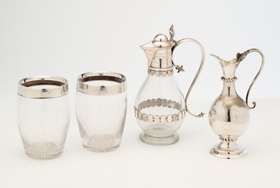 Lot 132 - TWO VICTORIAN SILVER SMALL COMMUNION CRUETS, LONDON, 1864 / 86