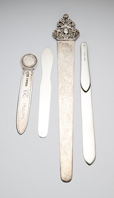 Lot 90 - A GROUP OF THREE VICTORIAN SILVER LETTER OPENERS