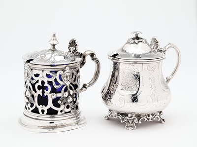 Lot 130 - TWO VICTORIAN SILVER MUSTARD POTS, BOTH LONDON
