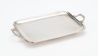 Lot 114 - A VICTORIAN SILVER DESK TRAY, C.T. & G. FOX, LONDON, 1879