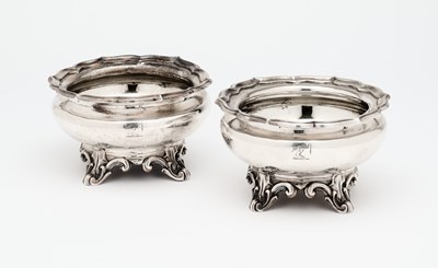 Lot 144 - A PAIR OF VICTORIAN SILVER SALT CELLARS, WRANGHAM & MOULSON, LONDON, 1839