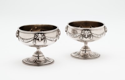 Lot 131 - A PAIR OF VICTORIAN SILVER SALT CELLARS, EDWARD KER REID, LONDON, 1865