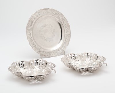Lot 146 - A PAIR OF SILVER SWEETMEAT DISHES, ISRAEL FREEMAN & SON LTD., LONDON, 1958