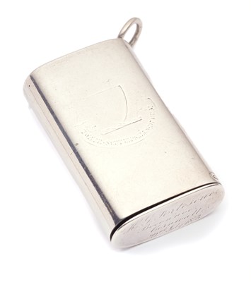 Lot 2 - A VICTORIAN SILVER VESTA CASE, WRIGHT & DAVIES, LONDON, 1873