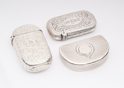 Lot 6 - THREE VICTORIAN SILVER VESTA CASES, ALL FREDERICK MARSON, BIRMINGHAM, 1865 / 67 / 74