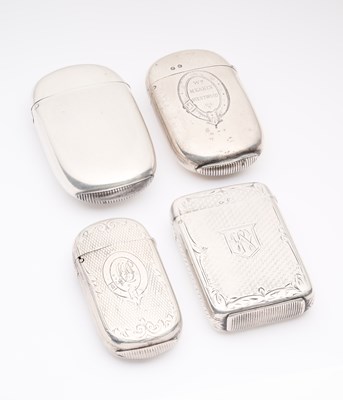 Lot 7 - FOUR VICTORIAN SILVER VESTA CASES, ALL HOWARD JAMES, BIRMINGHAM, 1870-83