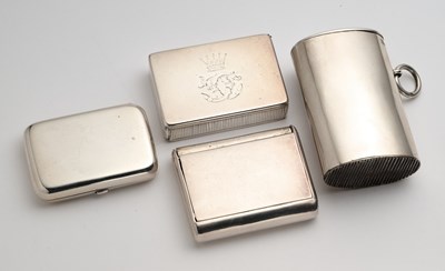 Lot 8 - FOUR VICTORIAN SILVER VESTA CASES, ALL LONDON, 1877-1880