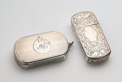 Lot 12 - TWO VICTORIAN SILVER VESTA CASES, COLIN HEWER CHESHIRE, BIRMINGHAM, 1876 / 78