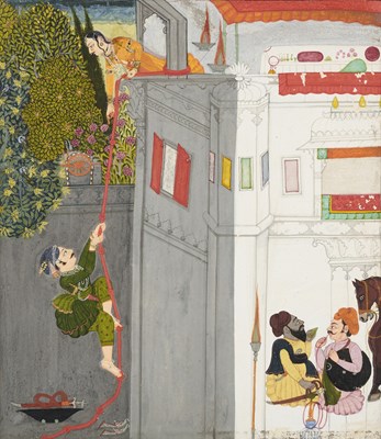 Lot 45 - A MOONLIT TRYST, BUNDI, SECOND HALF 18TH CENTURY