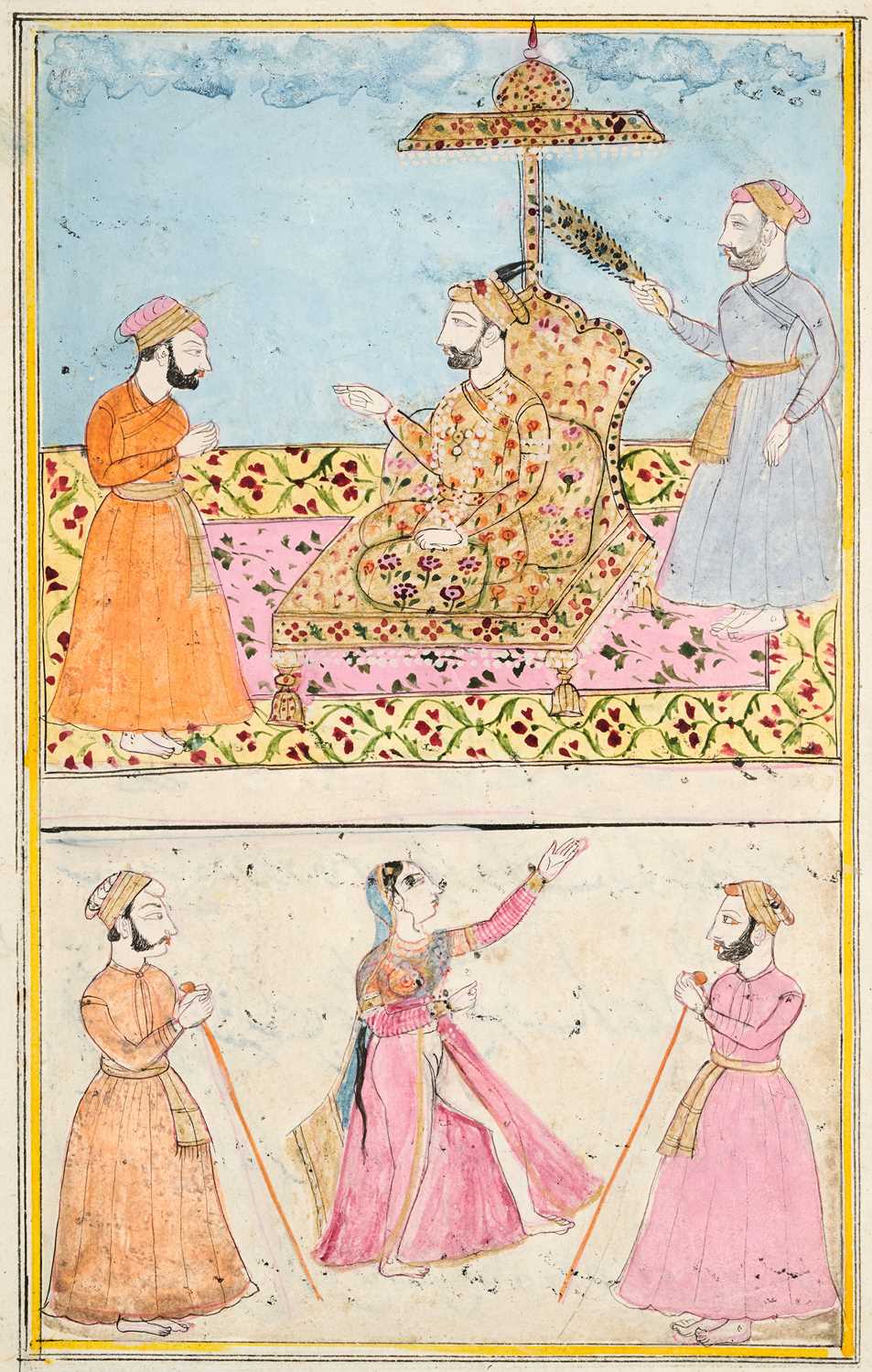 Lot 342 - TWO MUGHAL STYLE MINIATURES, INDIA