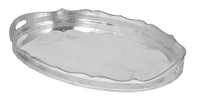 Lot 397 - AN ELECTROPLATE GALLERY TRAY