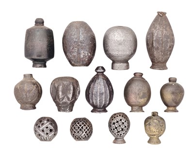 Lot 617 - THIRTEEN VARIOUS RAPIER, SWORD AND SMALL-SWORD POMMELS, LATE 16TH TO MID-18TH CENTURY