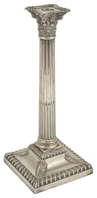 Lot 402 - AN EDWARD VII SILVER CANDLESTICK