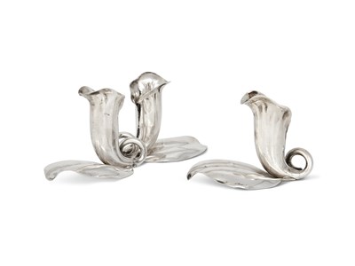 Lot 164 - AN ITALIAN NATURALISTIC DOUBLE VASE AND A SINGLE VASE, GIOVANNI SOLDATI, MILAN, CIRCA 1960