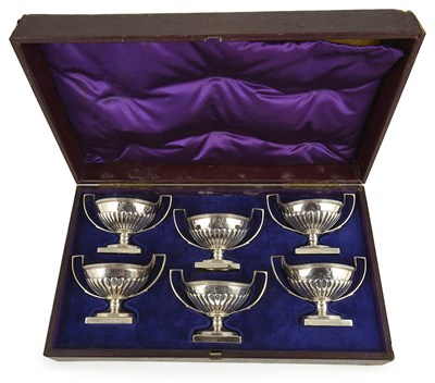 Lot 427 - A PAIR OF GEORGE III SILVER SALT CELLARS