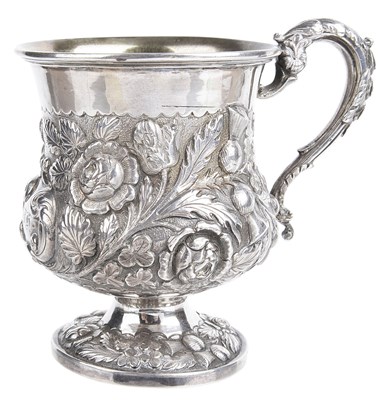 Lot 428 - A WILLIAM IV SILVER CHRISTENING MUG