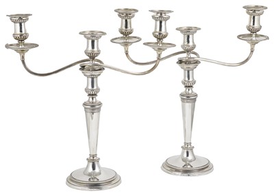 Lot 437 - A PAIR OF GEORGE III SILVER CANDLESTICKS