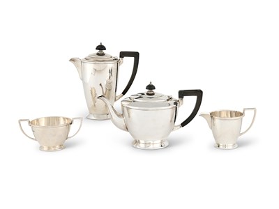 Lot 186 - AN ART DECO SILVER FOUR-PIECE TEA SET, MAPPIN & WEBB LTD., SHEFFIELD, 1939
