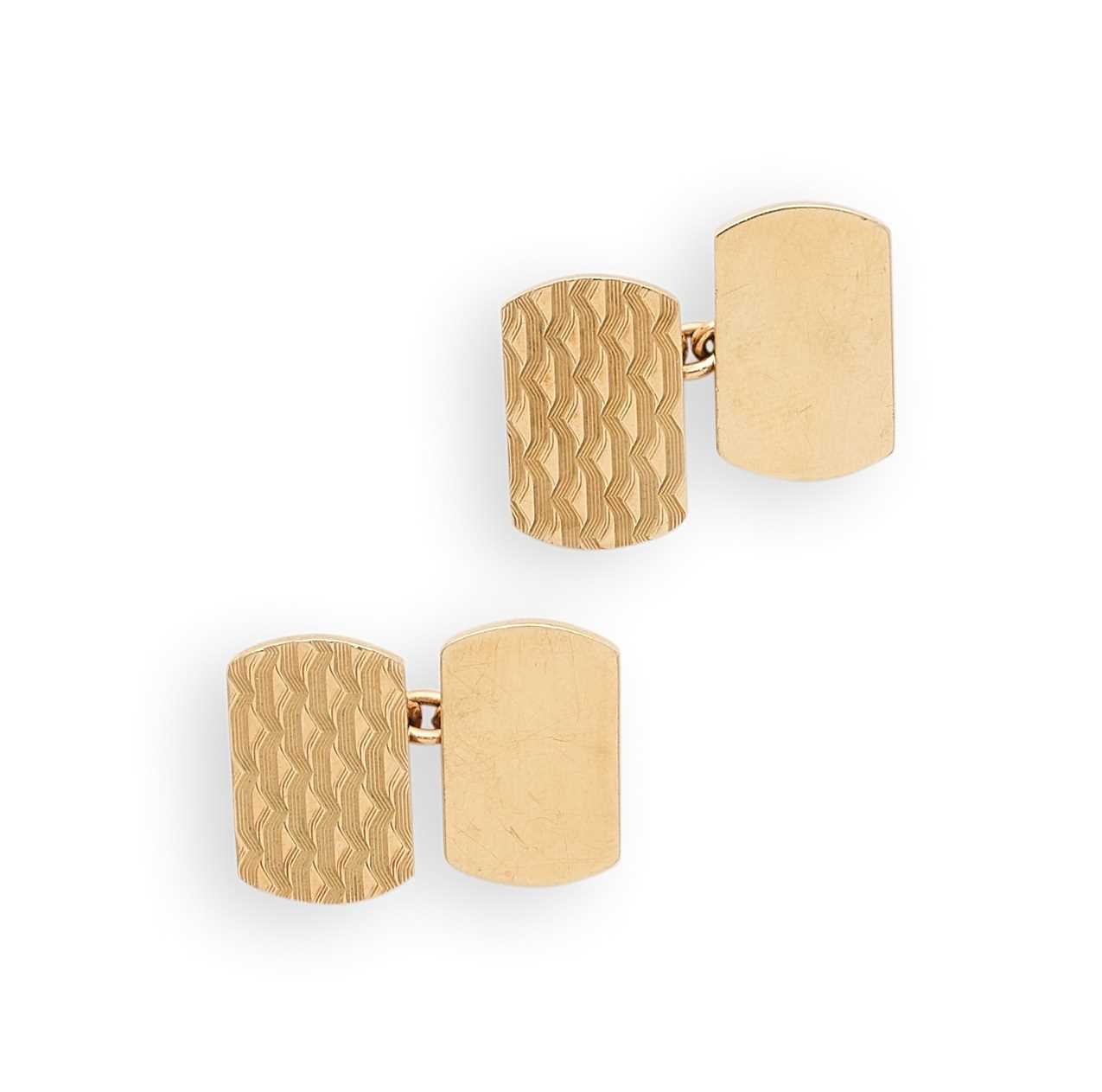 Lot 312 - PAIR OF GOLD CUFFLINKS, 1966