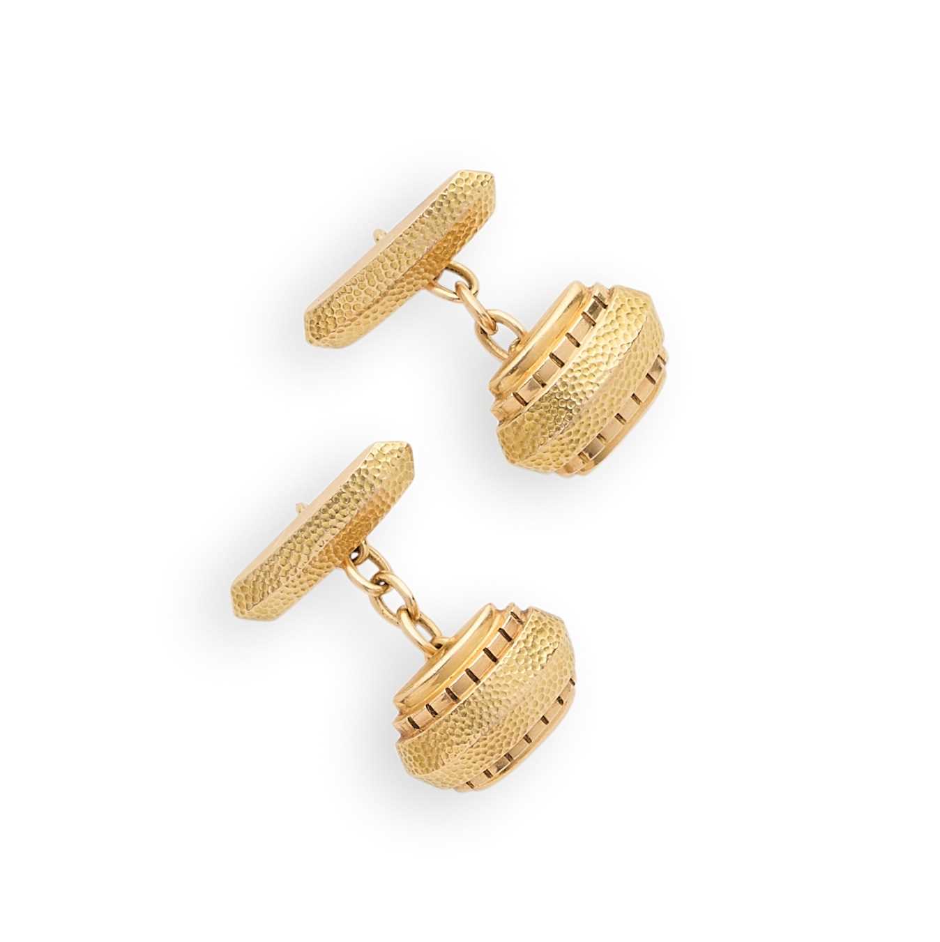Lot 310 - PAIR OF GOLD CUFFLINKS, 1940s