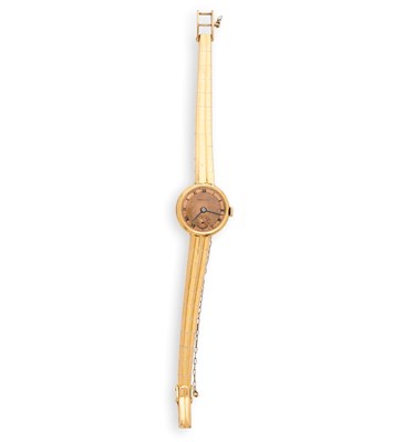 Lot 305 - ZENITH: LADY'S GOLD COCKTAIL WATCH. 1950s