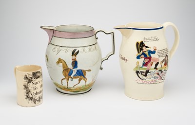 Lot 536 - A GROUP OF MILITARY SUBJECT STAFFORDSHIRE POTTERY, LATE 18TH/EARLY 19TH CENTURY