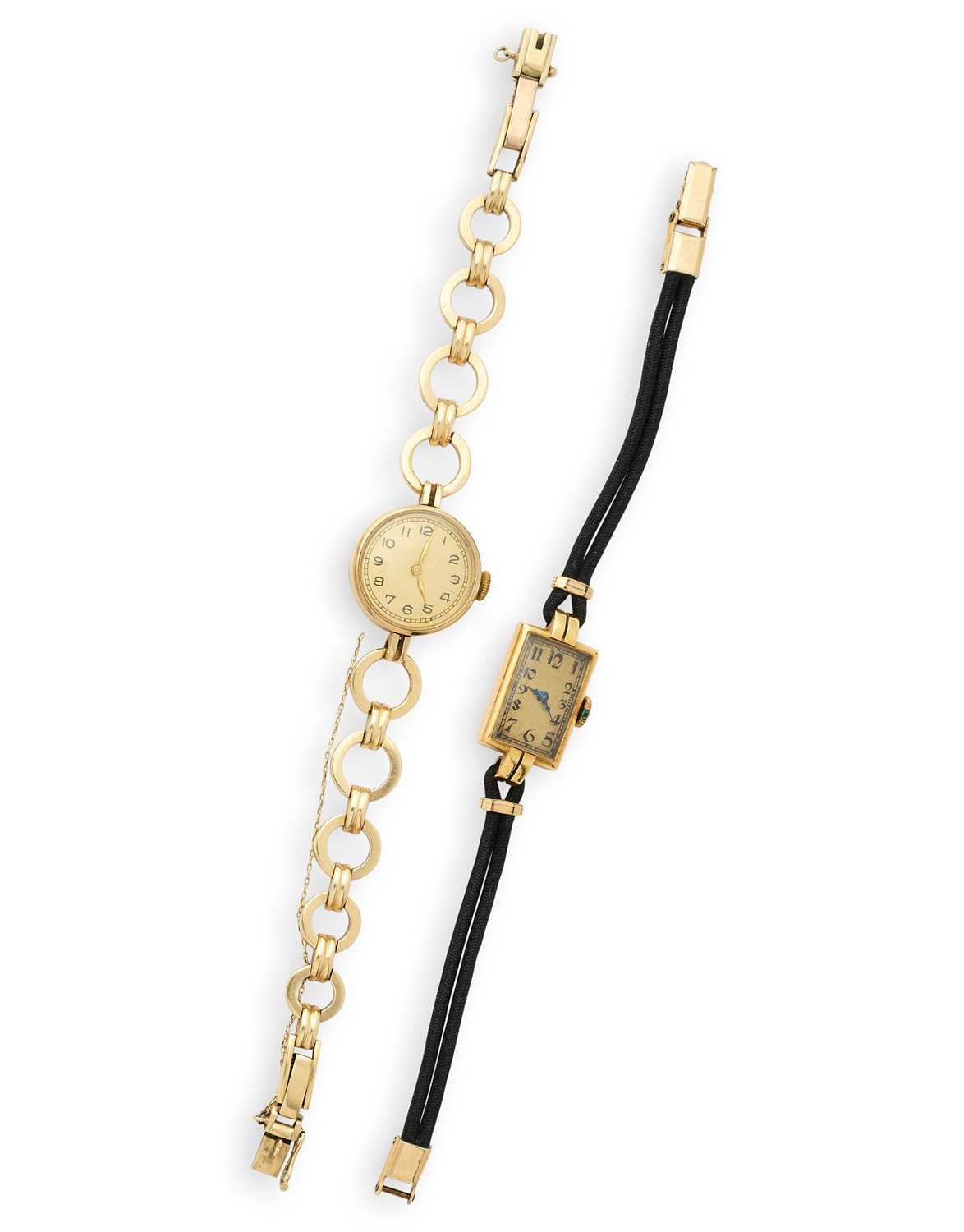 Lot 306 - TWO LADIES' GOLD COCKTAIL WATCHES, LONGINES, 1930s AND 1950s