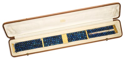 Lot 368 - SWISS LAPIS AND GOLD COLLIER DE CHIEN, 1890s