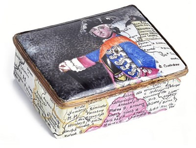 Lot 462 - A GERMAN ENAMEL SNUFF BOX