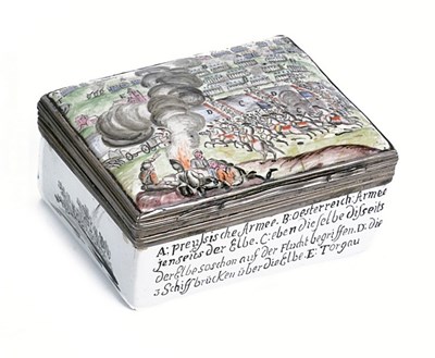 Lot 463 - A GERMAN ENAMEL SNUFF BOX