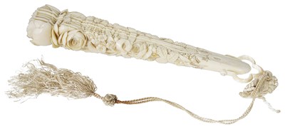 Lot 465 - ~A GERMAN IVORY BRISE FAN