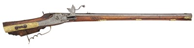 Lot 24 - AN AUSTRIAN 25 BORE WHEEL-LOCK ORMOLU-MOUNTED SPORTING RIFLE BY ELIAS MAURER IN WEITRA, CIRCA 1720